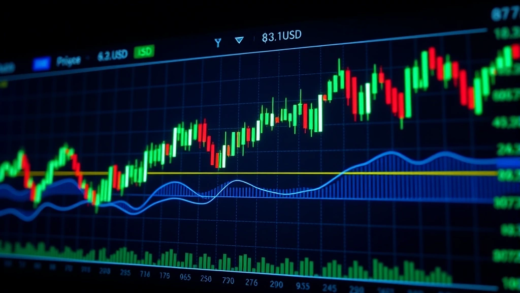 Digital cryptocurrency exchange interface displaying real-time Bitcoin to USD price conversion charts with candlestick patterns, glowing blue and green indicators, modern fintech design aesthetic, no text or numbers visible