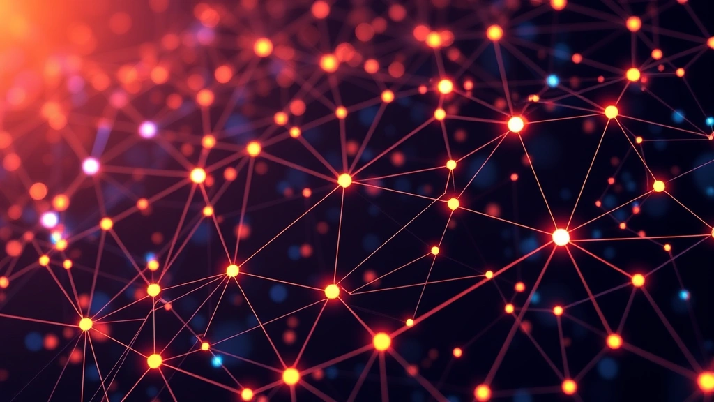 Blockchain technology visualization with interconnected nodes and digital ledger, abstract representation of cryptocurrency transactions, secure encryption patterns, modern fintech aesthetic