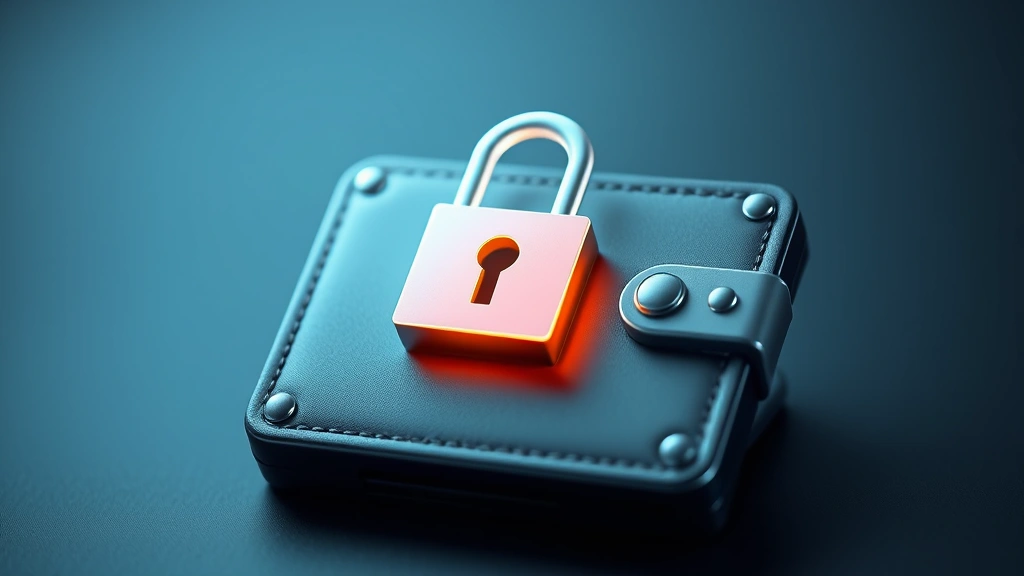 Secure hardware wallet device with lock symbol holographically displayed, symbolizing cryptocurrency security and private key protection, photorealistic rendering