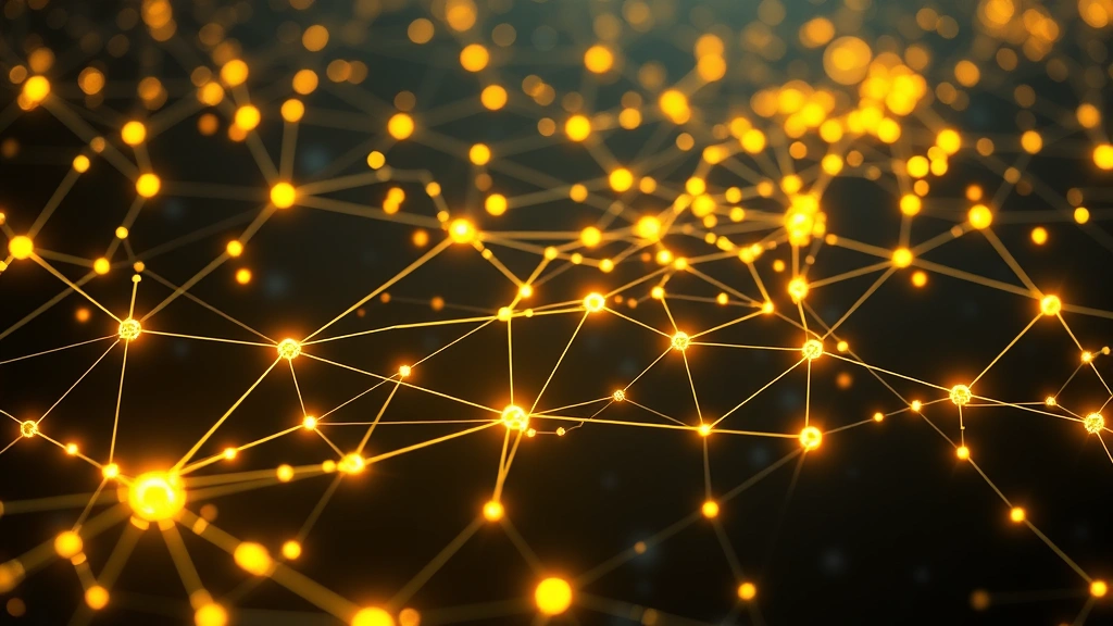 Photorealistic visualization of blockchain network nodes and digital connections representing Bitcoin's decentralized trading ecosystem, with flowing data streams and glowing network pathways