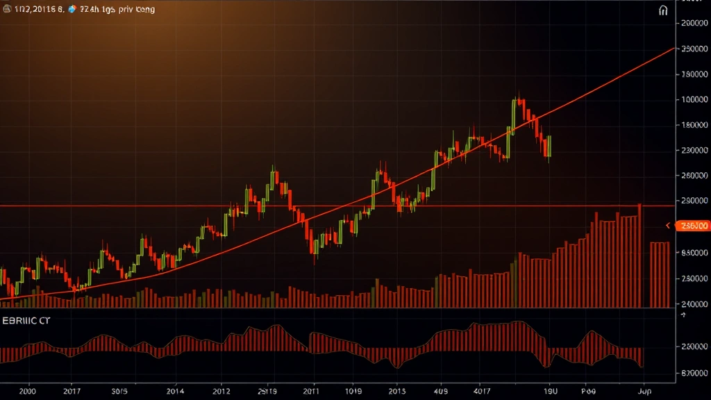 Bitcoin price chart with exponential moving average curves intersecting during market peak, professional cryptocurrency trading interface, candlestick patterns showing Bitcoin reaching all-time high