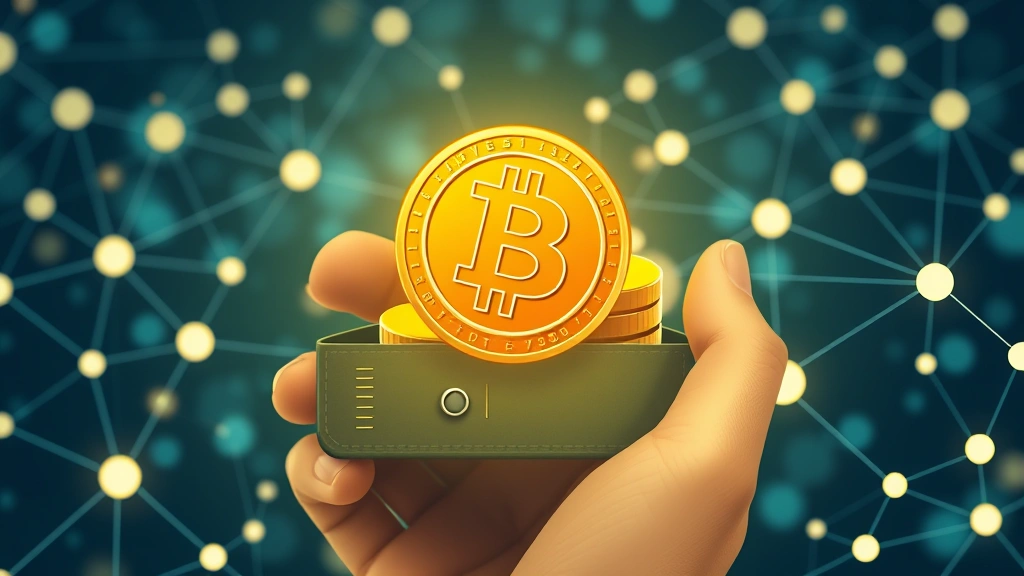 Digital wallet interface displaying Bitcoin holdings with network activity indicators, blockchain transaction flow visualization with nodes and connections, secure cryptocurrency storage concept