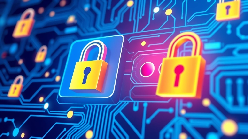 Photorealistic image of a digital wallet interface with security elements like padlocks and encrypted connections, showing blockchain technology protecting digital assets, no text overlay