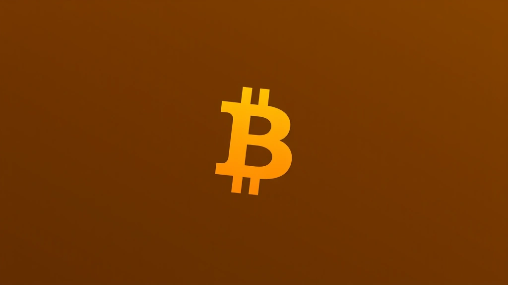 Abstract Bitcoin symbol incorporated into geometric pattern with gradient transition from dark orange to black, modern minimalist design, professional aesthetic, no text or numbers