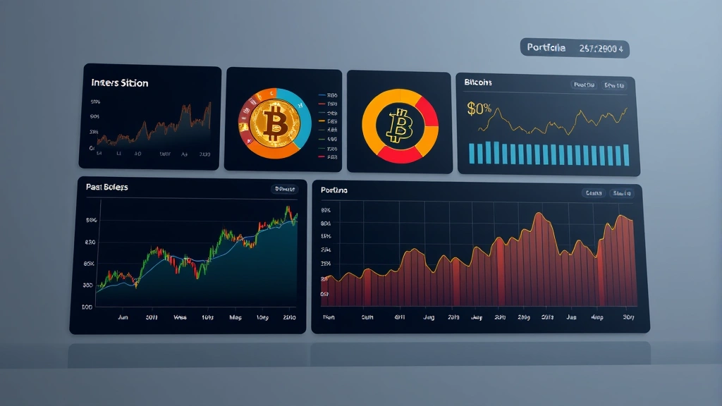 Detailed photorealistic visualization of a portfolio dashboard showing Bitcoin allocation alongside traditional stocks and bonds, illustrating proper diversification and asset allocation principles
