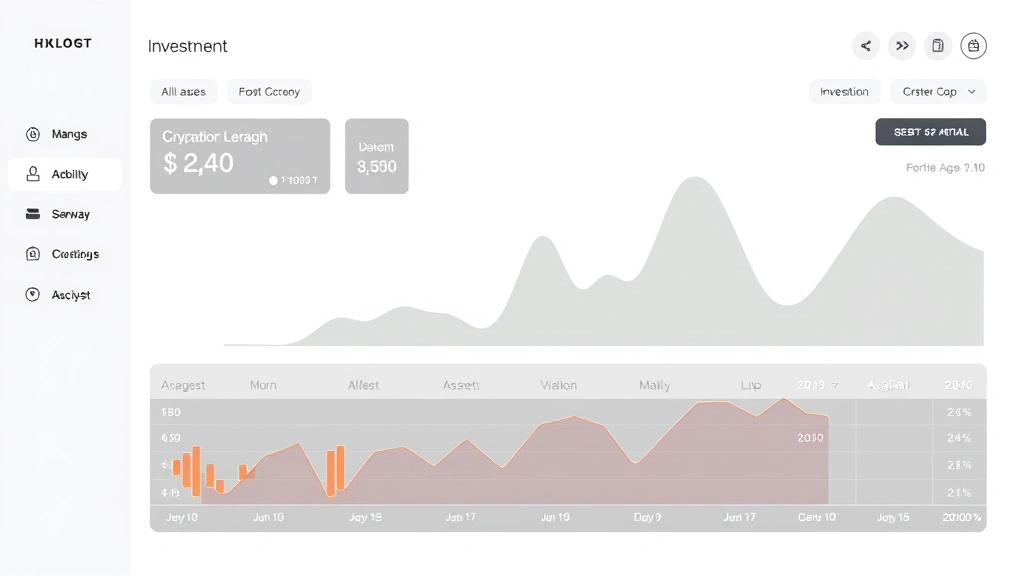 Investment portfolio dashboard showing diverse asset allocation with cryptocurrency segment, abstract financial data visualization, clean modern design, neutral professional colors, no charts or ticker information visible