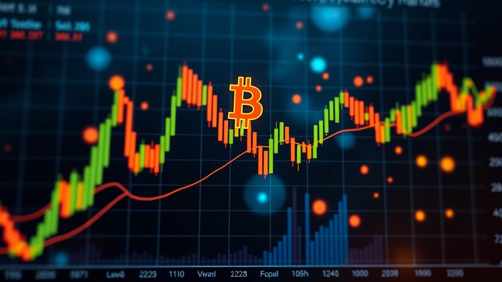 Digital financial chart visualization showing cryptocurrency market capitalization distribution with Bitcoin prominently featured, abstract candlestick patterns and market data flowing, futuristic holographic style, professional trading interface aesthetic, no actual numbers or readable text visible
