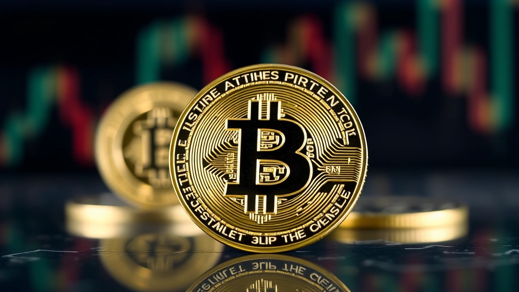 Close-up of Bitcoin physical coin with ethereal altcoin representations blurred in background, representing market competition and dominance dynamics, professional cryptocurrency photography, metallic textures, dramatic lighting