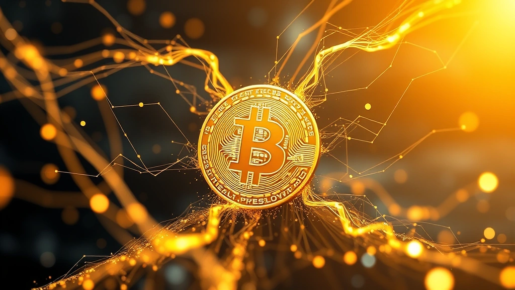 An abstract representation of digital wealth preservation showing a golden Bitcoin surrounded by flowing digital energy and light, symbolizing Bitcoin as a store of value and digital gold in a futuristic financial landscape
