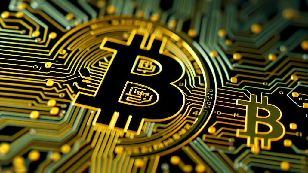Microscopic close-up view of binary code and circuit patterns morphing into Bitcoin symbols, representing satoshi-level precision and cryptographic security at scale