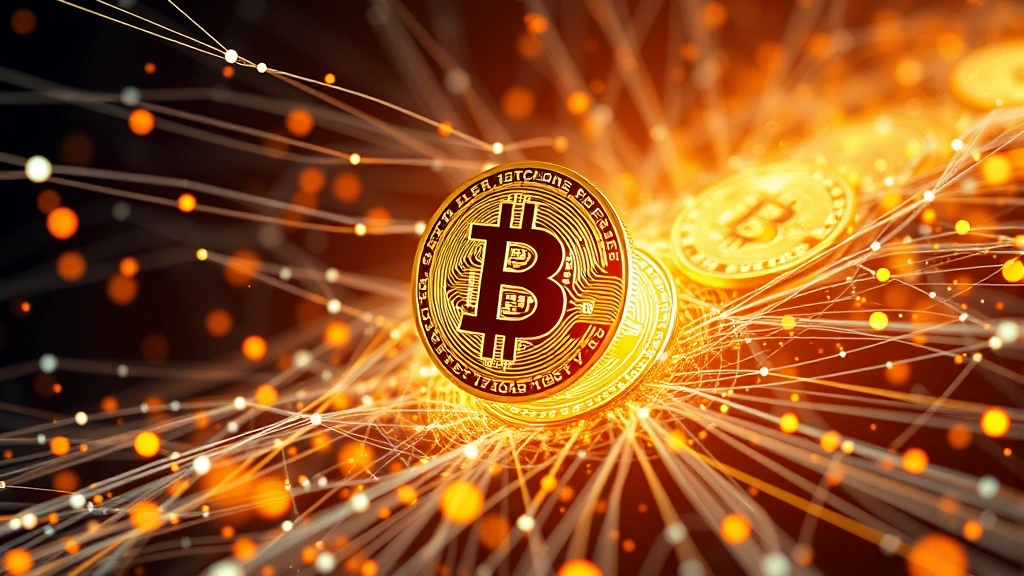 Abstract representation of Bitcoin's cryptographic mathematics with satoshi units distributed across encrypted digital pathways, holographic appearance, quantum computing aesthetic, completely text-free