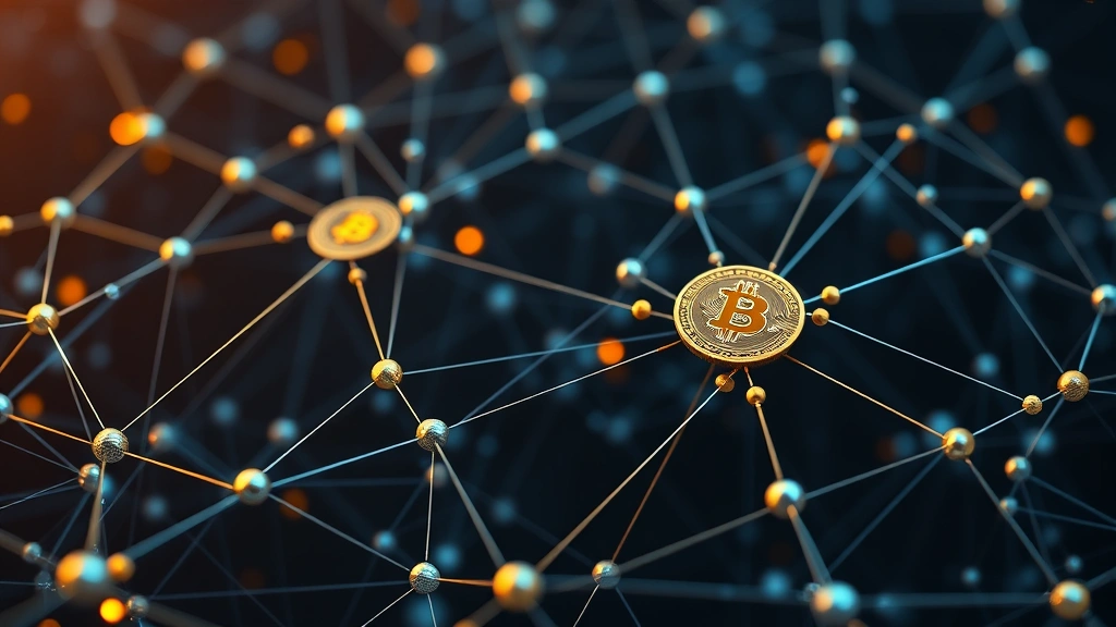 Photorealistic image of Bitcoin blockchain network visualization with nodes and connections, representing option contracts and risk management, futuristic but grounded design, professional financial technology atmosphere, no text or labels