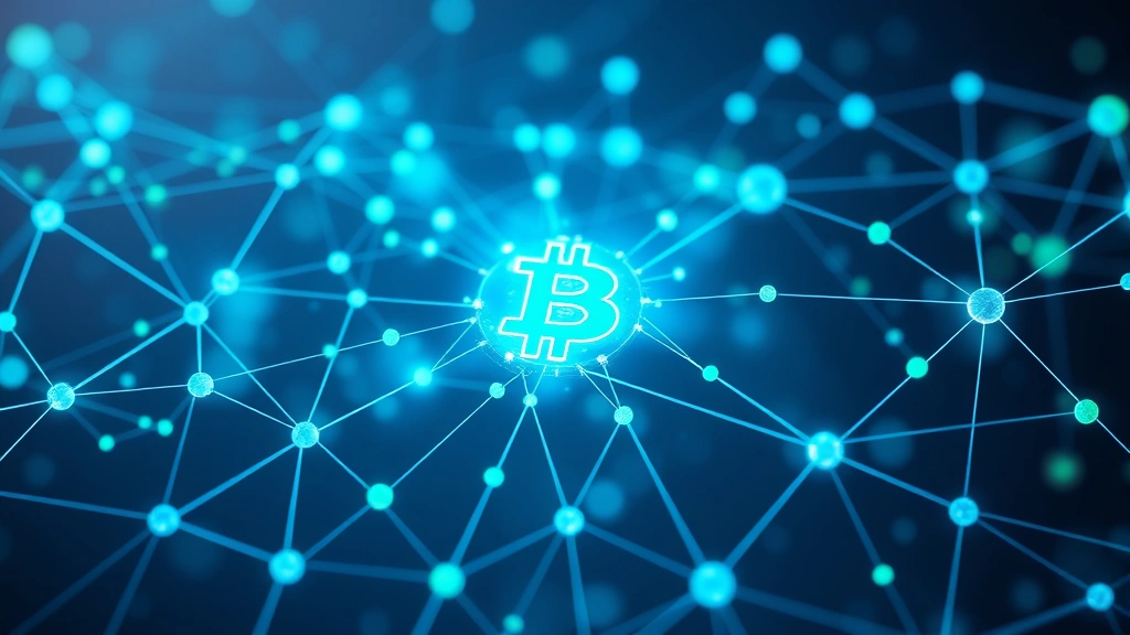 Photorealistic image of a transparent blockchain network visualization with interconnected nodes and flowing data, representing Bitcoin transaction traceability and network transparency, glowing blue and green colors, no text overlay