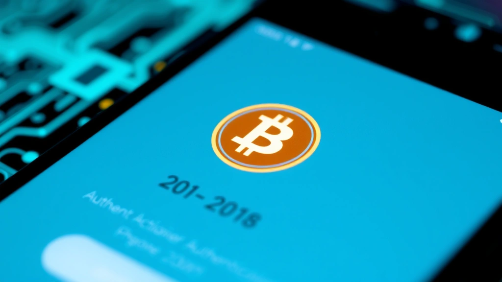 Close-up of smartphone displaying two-factor authentication code on authenticator app, with Bitcoin symbol glowing softly, secure tech environment