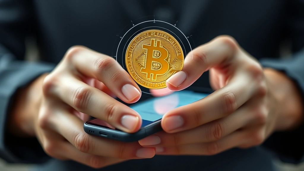 Photorealistic close-up of hands completing a secure digital transaction on a mobile device, representing peer-to-peer Bitcoin exchange, soft natural lighting, professional photography style, no screen text