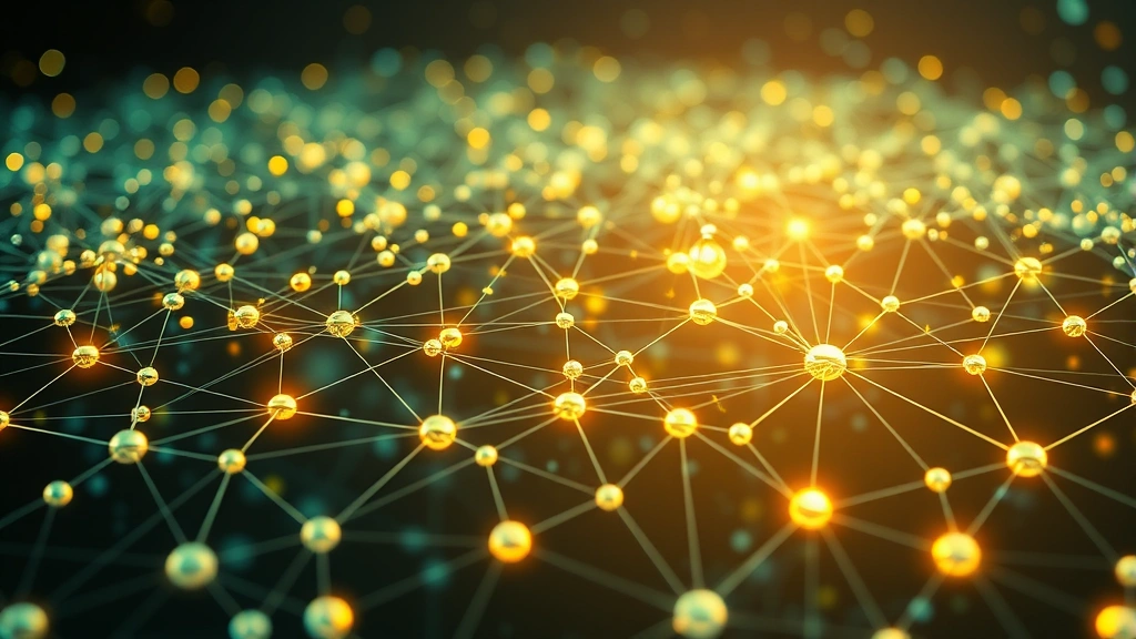 Digital representation of blockchain technology with cryptographic nodes and interconnected ledgers visualizing decentralized network architecture