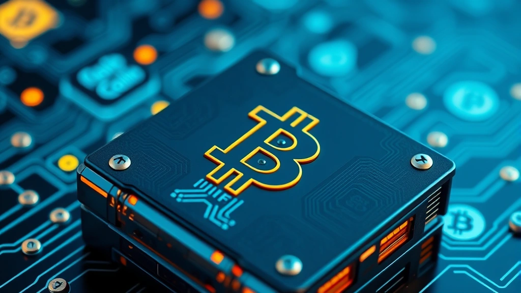 Close-up of a hardware wallet device with Bitcoin logo, surrounded by glowing digital security elements and cryptographic symbols, clean professional aesthetic