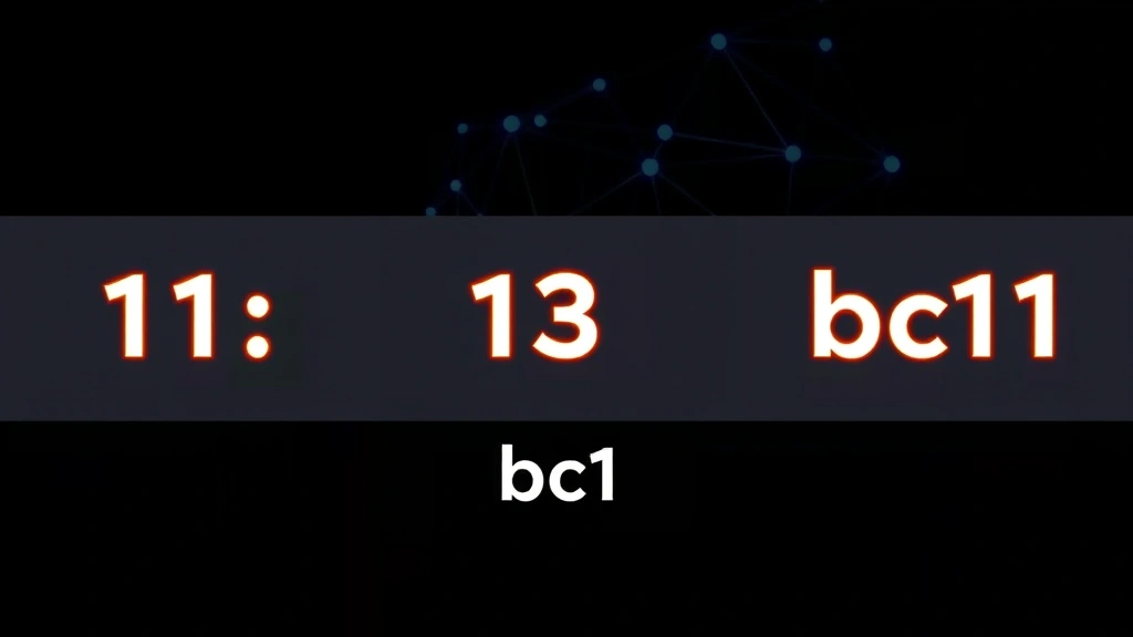 Split-screen comparison showing three different Bitcoin address formats with their distinctive prefixes (1, 3, and bc1) displayed as glowing text on a dark background, with subtle blockchain network visualization in the background, clean and educational aesthetic