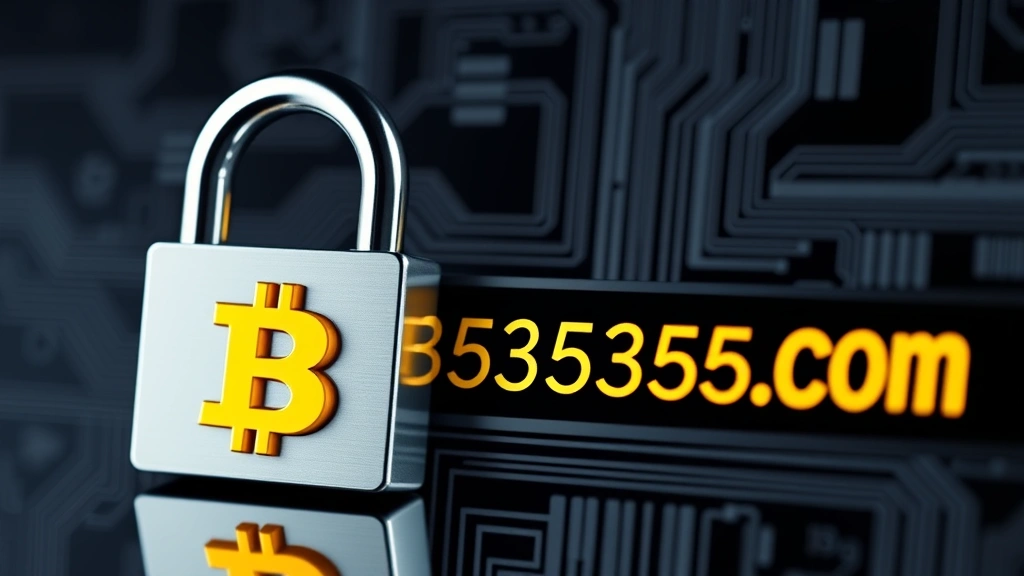 Photorealistic image of a security lock icon combined with Bitcoin address characters, symbolizing the cryptographic security and immutability of Bitcoin transactions