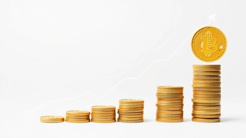 Minimalist chart visualization showing Bitcoin accumulation over time with upward trending line, symbolizing dollar-cost averaging strategy with coins gradually stacking, modern crypto aesthetic