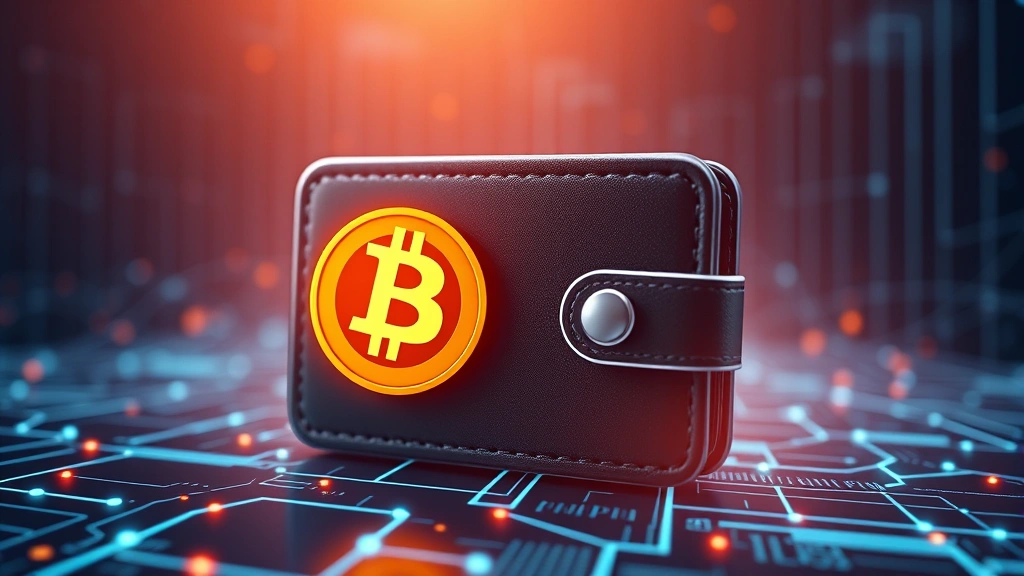 Photorealistic image of a secure digital wallet interface with Bitcoin symbol, representing cryptocurrency storage security, blockchain network visualization in background, modern tech aesthetic, no readable text or UI elements