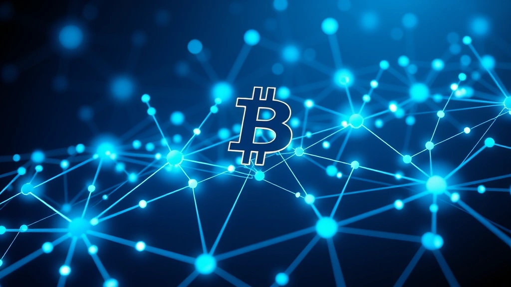 Photorealistic image of Bitcoin network nodes interconnected with luminous pathways, digital ledger concept, fractional divisibility represented through crystalline structures, deep blue and cyan color scheme, sophisticated tech visualization, no charts or text