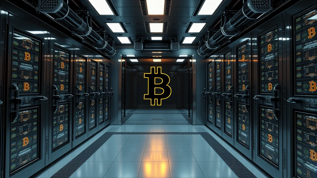 A secure institutional-grade cryptocurrency vault or custody facility with advanced security infrastructure, multiple layers of protection, and professional equipment representing institutional Bitcoin storage and adoption