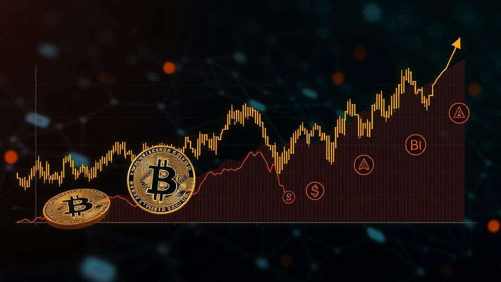 Cryptocurrency market visualization showing Bitcoin and altcoins with diverging trend lines, representing altcoin season with rising altcoin prices while Bitcoin dominance declines, blockchain network background
