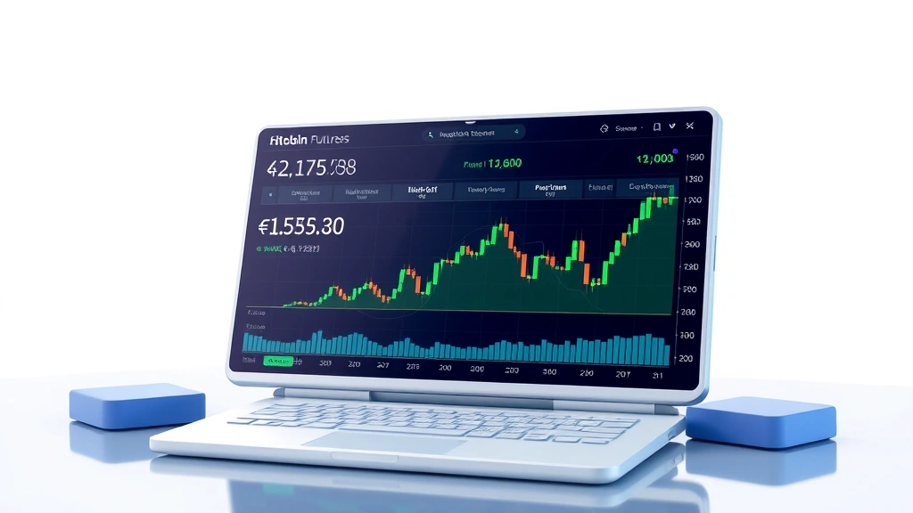 Digital visualization of Bitcoin perpetual futures contract interface showing funding rate percentages, mark prices, and index prices on a modern cryptocurrency exchange platform with blue and green trading interface elements