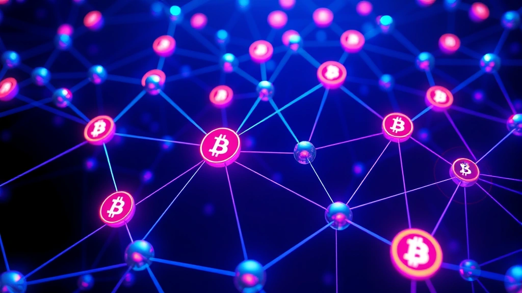 Photorealistic illustration of blockchain technology with interconnected nodes and digital currency symbols, representing cryptocurrency exchange and conversion processes, vibrant blue and purple lighting, modern tech aesthetic, no text or labels