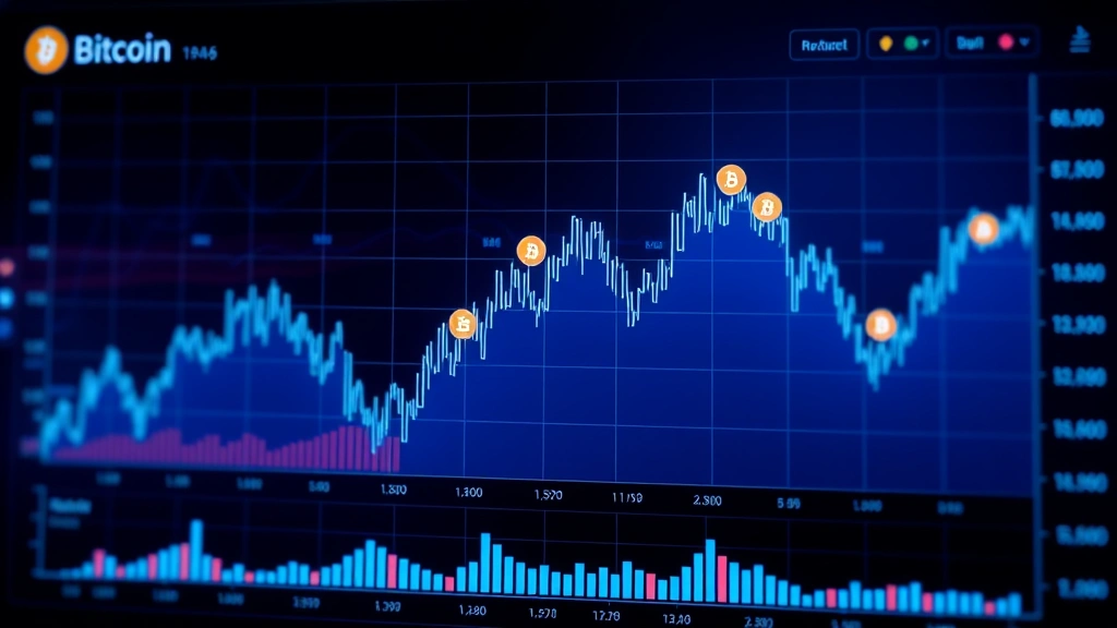 Digital financial dashboard showing cryptocurrency market data with ascending line graphs and Bitcoin icons, futuristic holographic interface effect